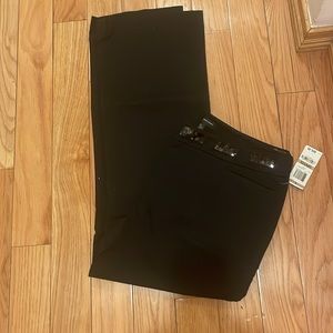 NWT WOMEN'S INC Size12P EXCLUSIVE BLACK DRESS PANTS WITH SEQUIN WAISTBAND